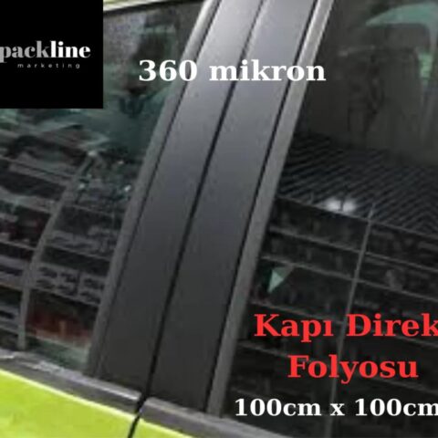 Mat Siyah Yüzeyi tırtıklı Kapı Direk Folyosu 100cm x 1metre