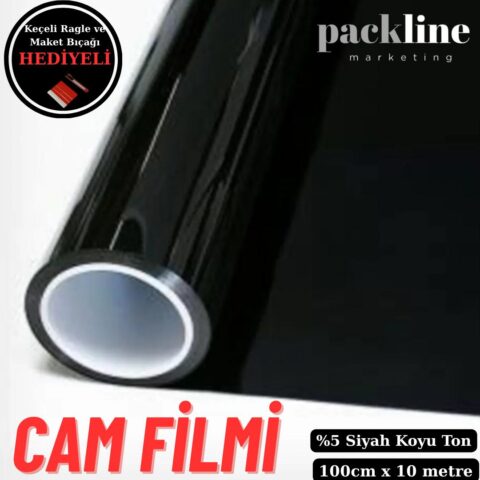 %05 Koyu Ton Siyah Cam Filmi Ev - Araba - Balkon - Ofis 100cm x 10metre