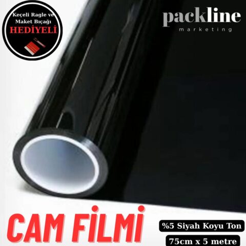 %05 Koyu Ton Siyah Cam Filmi Ev - Araba - Balkon - Ofis 75cm x 5metre